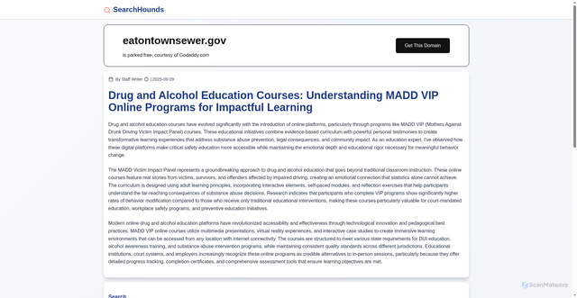 Security scan screenshot of https://eatontownsewer.gov/