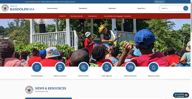 Security scan screenshot of https://randolph-ma.gov/