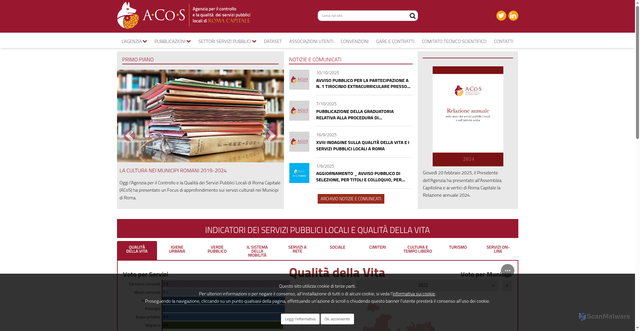 Security scan screenshot of https://www.agenzia.roma.it/