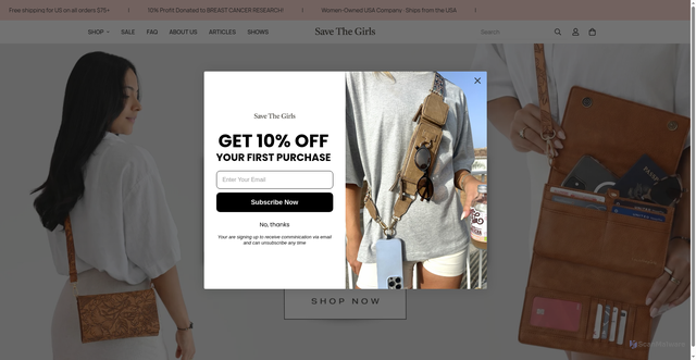 Security scan screenshot of https://save-the-girls.myshopify.com