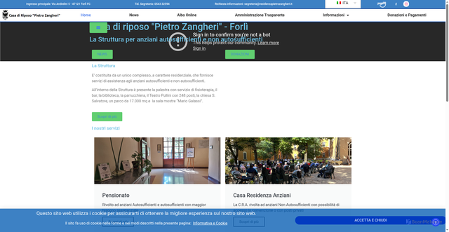 Security scan screenshot of https://www.residenzapietrozangheri.it