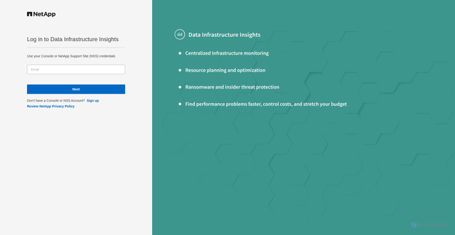 Security scan screenshot of https://sg0319.cs01.cloudinsights.netapp.com
