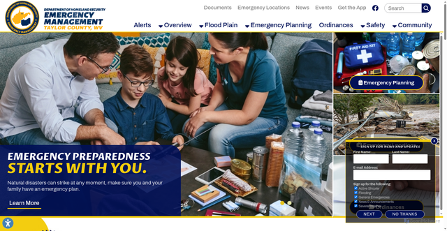 Security scan screenshot of https://www.taylorcountywv.gov/