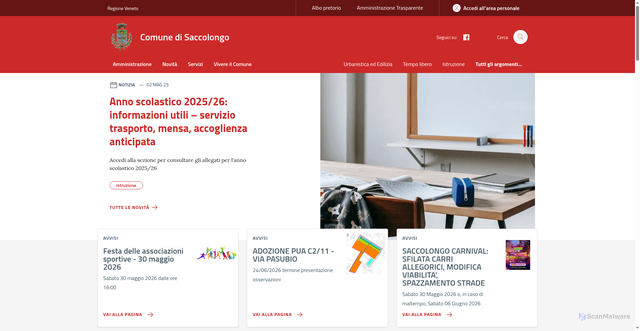 Security scan screenshot of https://www.comune.saccolongo.pd.it