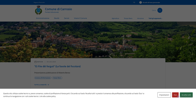 Security scan screenshot of https://www.comune.carrosio.al.it