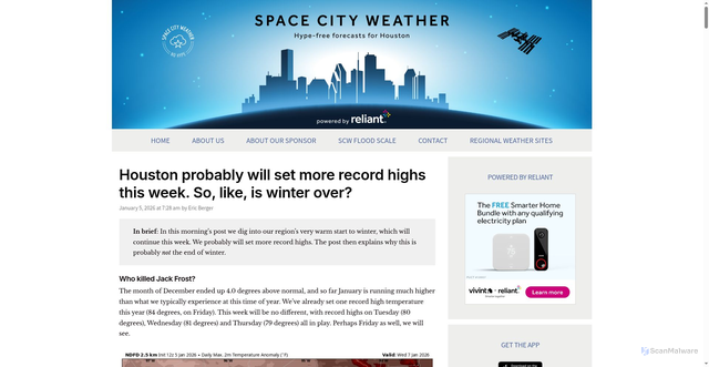 Security scan screenshot of https://spacecityweather.com/