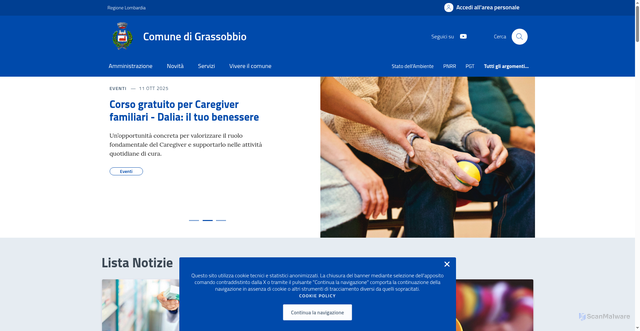 Security scan screenshot of https://comune.grassobbio.bg.it/