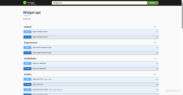 Security scan screenshot of https://widget-api.stylitics.com/