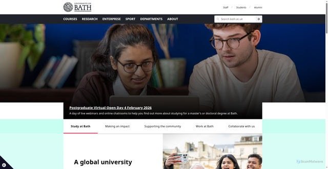 Security scan screenshot of https://www.bath.ac.uk/