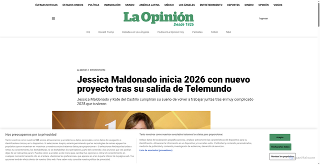 Security scan screenshot of https://laopinion.com/2026/01/01/jessica-maldonado-inicia-2026-con-nuevo-proyecto-tras-su-salida-de-telemundo/