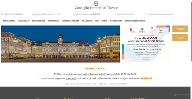 Security scan screenshot of https://notaitrieste.com/