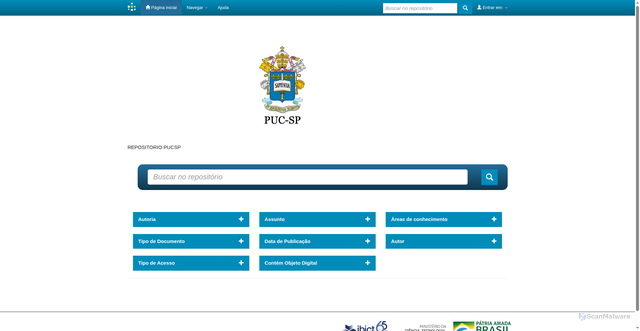 Security scan screenshot of https://tede2.pucsp.br