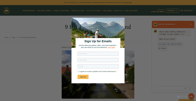 Security scan screenshot of https://austinadventures.com/blog/9-fun-facts-about-holland