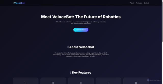 Security scan screenshot of https://velocebot-u5psfc2wes.edgeone.app/