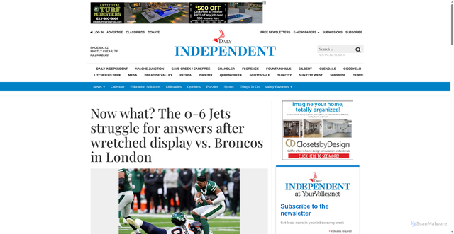Security scan screenshot of https://www.yourvalley.net/stories/now-what-the-0-6-jets-struggle-for-answers-after-wretched-display-vs-broncos-in-london,623820