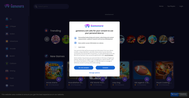 Security scan screenshot of https://gamenora.com