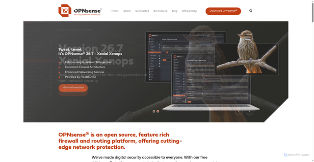 Security scan screenshot of https://opnsense.org