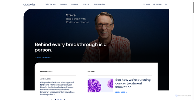 Security scan screenshot of https://www.abbvie.com/