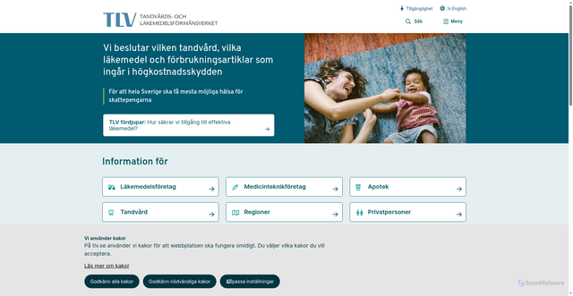 Security scan screenshot of https://www.tlv.se