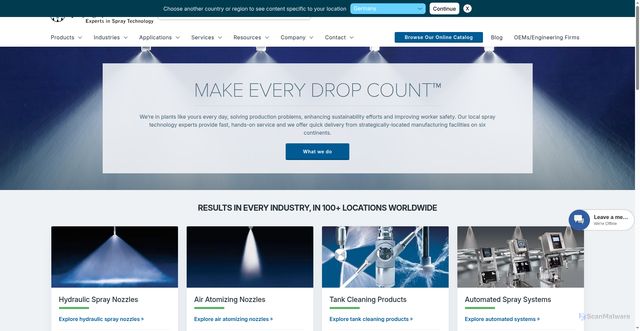 Security scan screenshot of https://spray.com