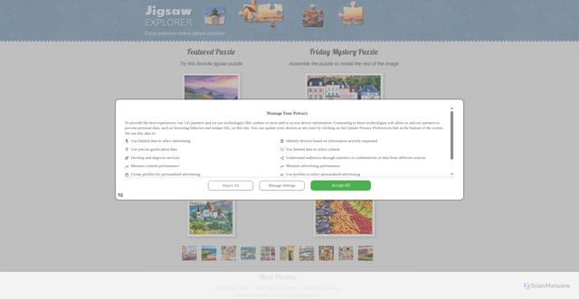 Security scan screenshot of https://www.jigsawexplorer.com