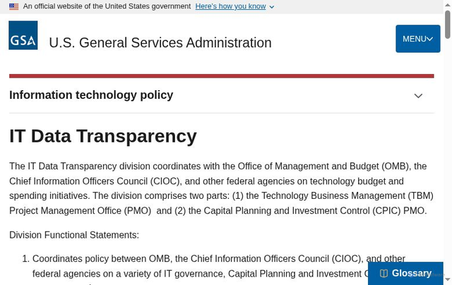 Security scan screenshot of https://www.gsa.gov/policy-regulations/policy/information-technology-policy/it-data-transparency