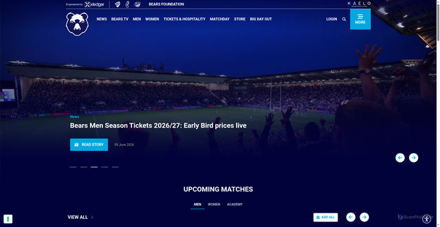 Security scan screenshot of https://www.bristolbearsrugby.com