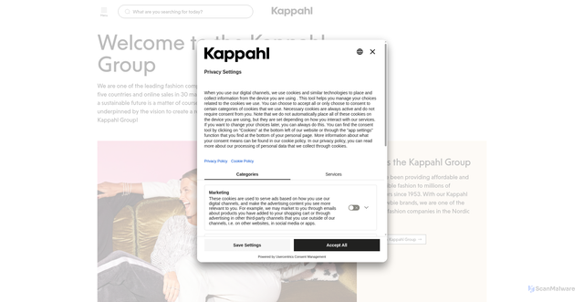Security scan screenshot of https://kappahl.se
