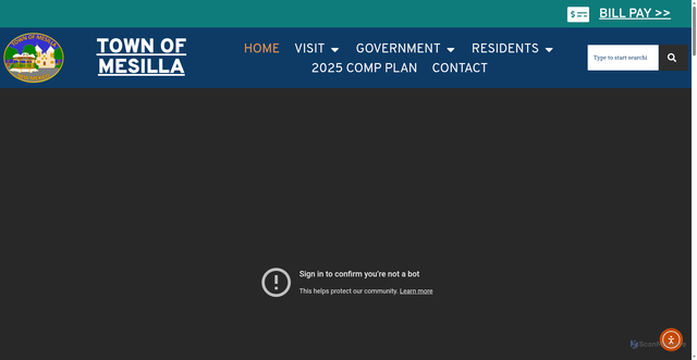 Security scan screenshot of https://www.mesillanm.gov/