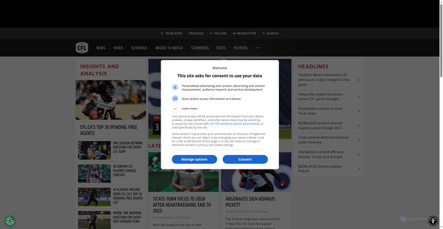 Security scan screenshot of https://cfl.ca