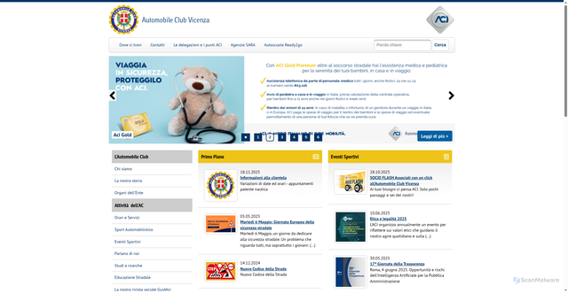 Security scan screenshot of https://vicenza.aci.it/