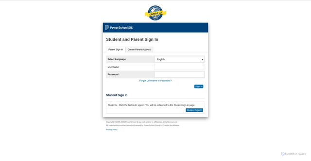 Security scan screenshot of https://burbank.powerschool.com