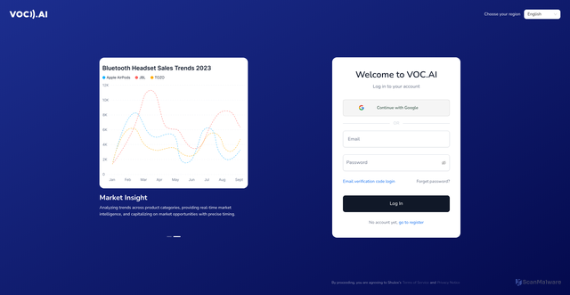 Security scan screenshot of https://apps.voc.ai