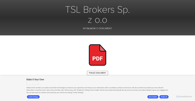 Security scan screenshot of https://new.express.adobe.com/webpage/E9lDLe8tKruFv