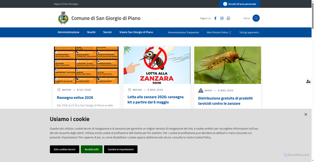 Security scan screenshot of https://www.comune.san-giorgio-di-piano.bo.it