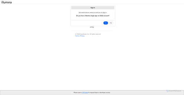 Security scan screenshot of https://illumina.quickbase.com