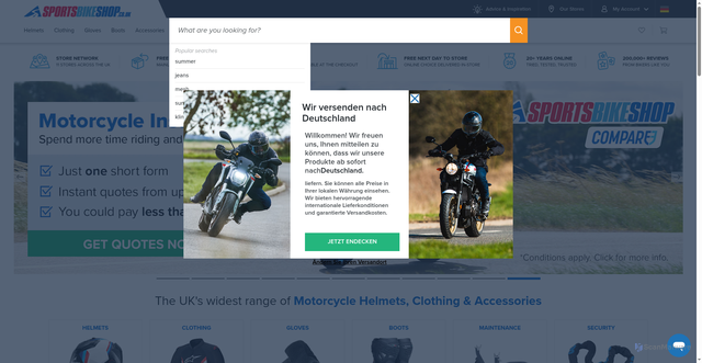 Security scan screenshot of https://sportsbikeshop.co.uk