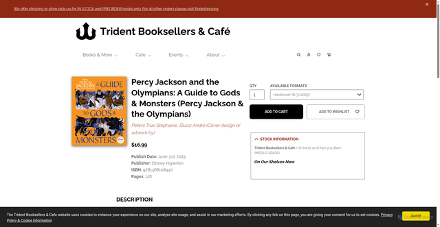 Security scan screenshot of https://tridentbookscafe.com/book/9781368108430