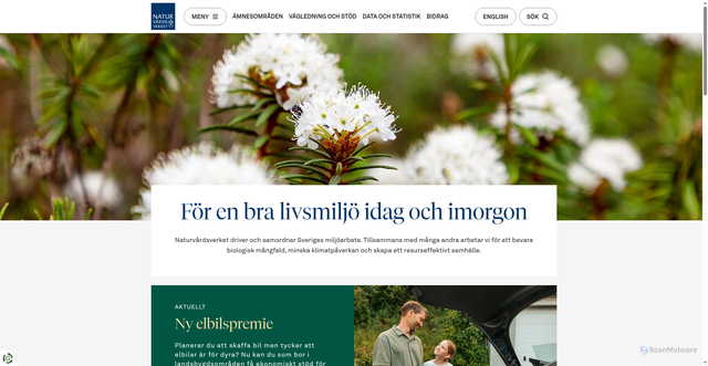 Security scan screenshot of https://www.naturvardsverket.se