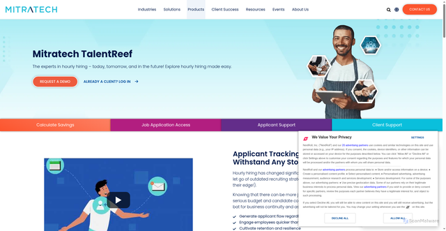 Security scan screenshot of https://talentreef.com