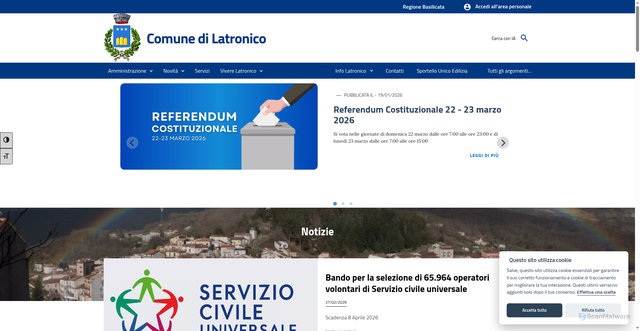 Security scan screenshot of https://www.comune.latronico.pz.it/