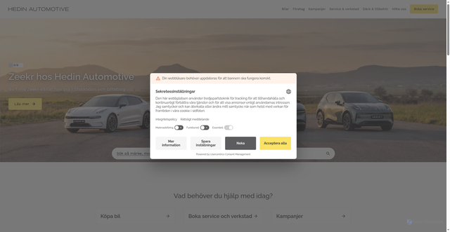 Security scan screenshot of https://hedinbilbegagnatgaranti.se