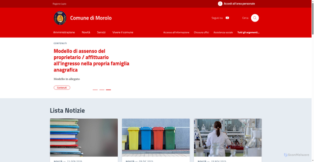 Security scan screenshot of https://comune.morolo.fr.it/