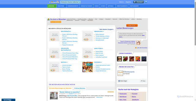 Security scan screenshot of https://www.alle-restaurants.com
