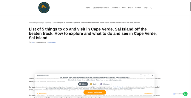 Security scan screenshot of https://adventureclinic.com/things-to-do-in-cape-verde/