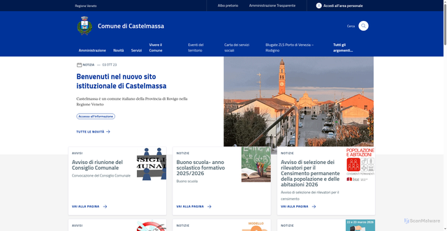 Security scan screenshot of https://www.comune.castelmassa.ro.it