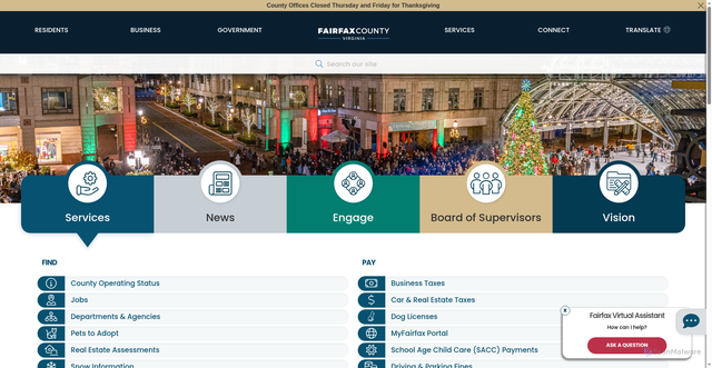 Security scan screenshot of https://www.fairfaxcounty.gov/