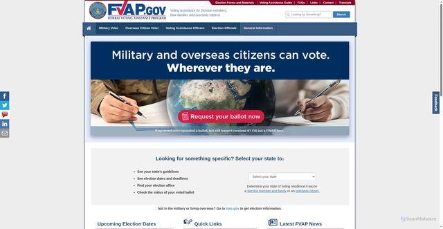 Security scan screenshot of https://www.fvap.gov/