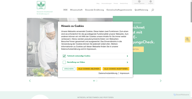 Security scan screenshot of https://www.dge.de/