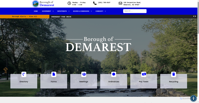 Security scan screenshot of https://demarestnj.gov/